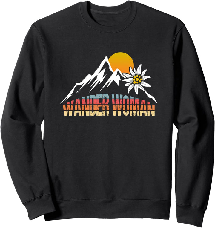 Bergsteiger Woman Edelweiss Wandern Frauen Mädchen Wander Sweatshirt