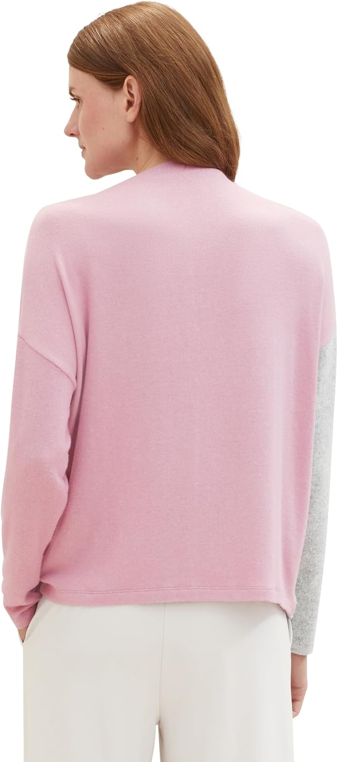 TOM TAILOR Damen Longsleeve T-Shirt XL 33966 - Dusty Vanda Melange, XL 33966 - Dusty Vanda Melange