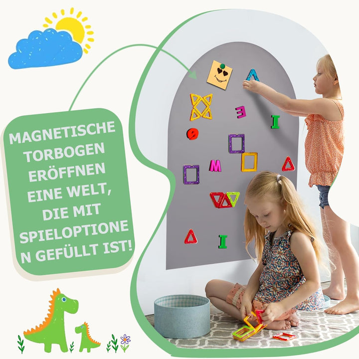 Magnettafel Kinder Selbstklebend： Magnetwand Kinderzimmer 80×100 cm Bogen - Hellgrau Hellgrau 80*100