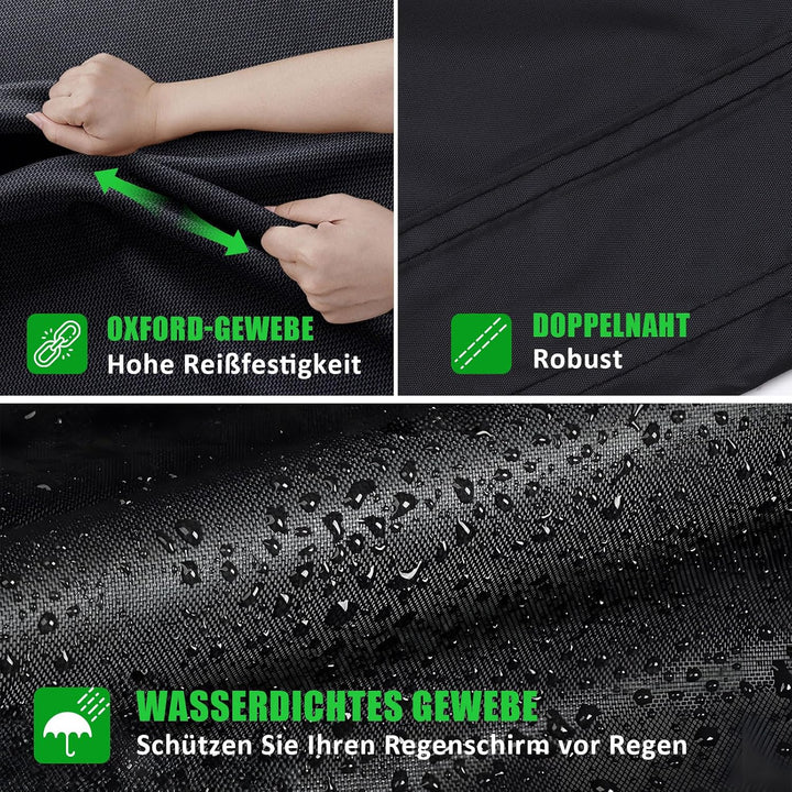 PATWING Sonnenschirm Schutzhülle mit Stab - 600D Oxford Abdeckung für Ampelschirm 2 bis 4 M, Wetterf