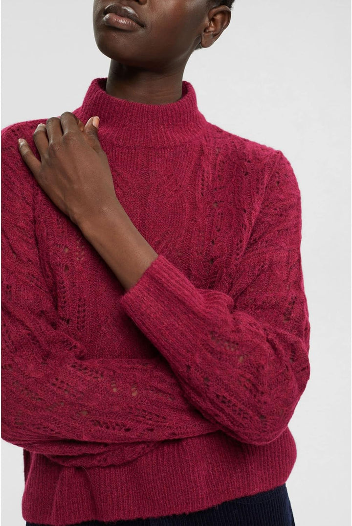 ESPRIT Damen Pullover XS 615/Cherry Red, XS 615/Cherry Red