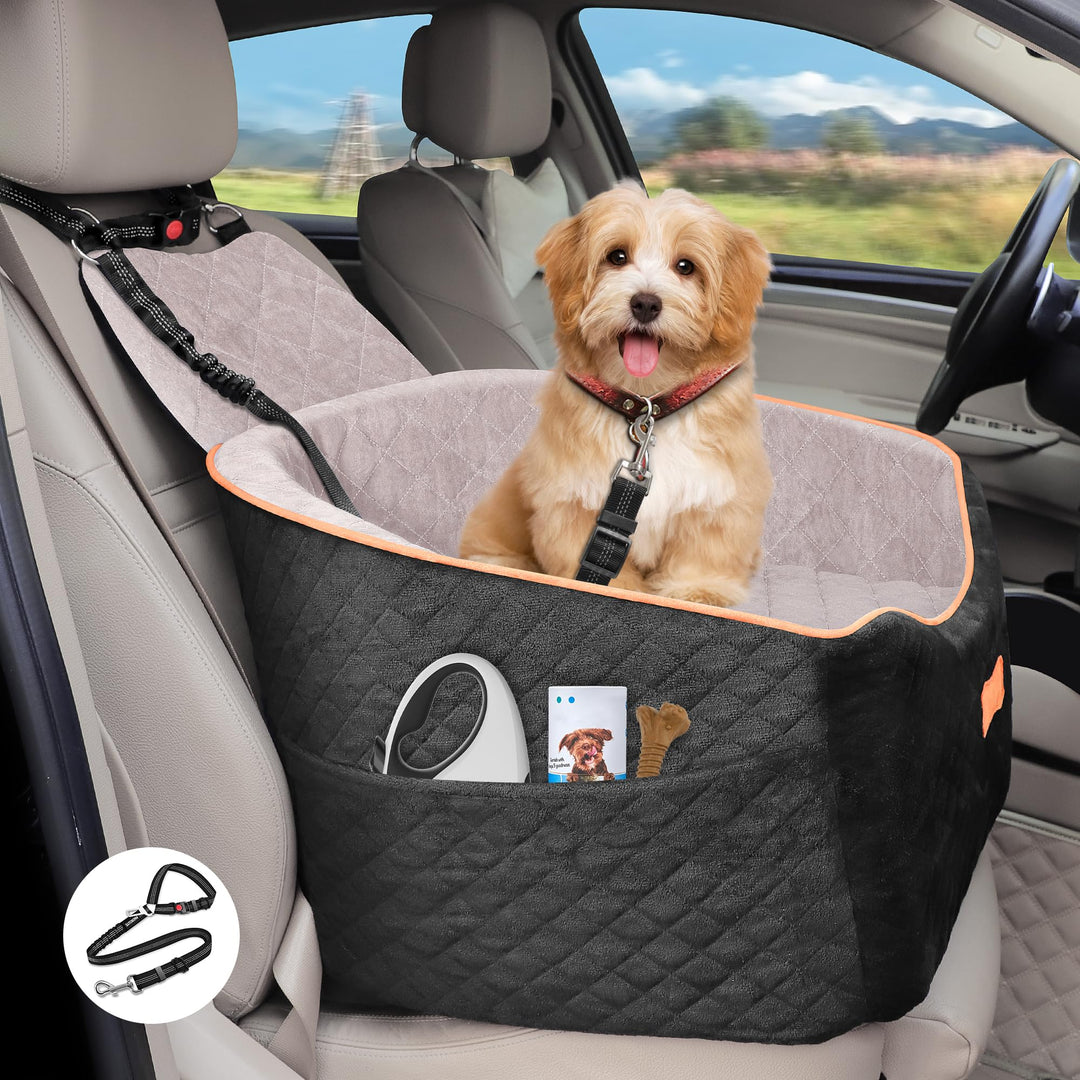 COCASES Hunde Autositz für kleine mittelgrosse Hunde, Hundesitz für Beifahrersitz Höhenverstellbarer