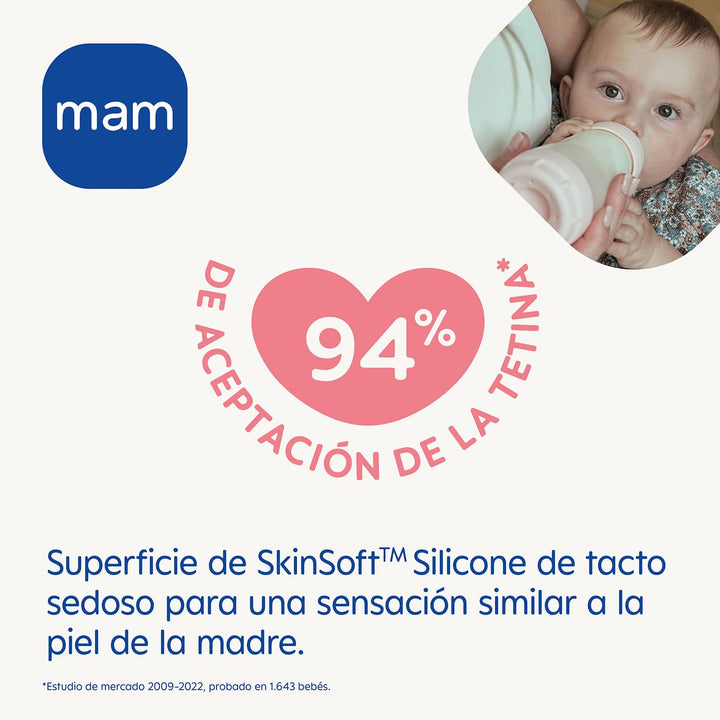 MAM Easy Start Anti-Colic Babyflasche | für Neugeborene | 94% Akzeptanz | von Hebammen & Müttern emp