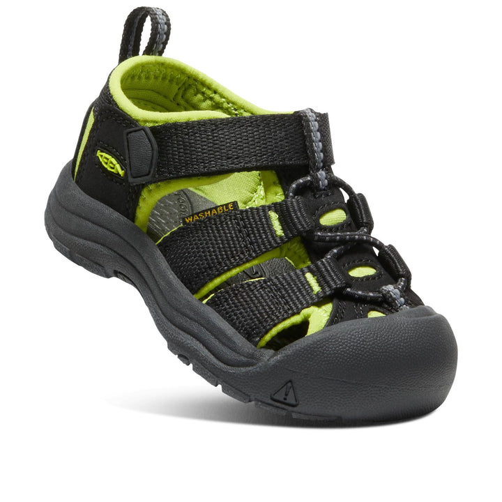 KEEN Unisex Kinder Newport H2 Sandalen 19 EU Black Lime Green, 19 EU Black Lime Green