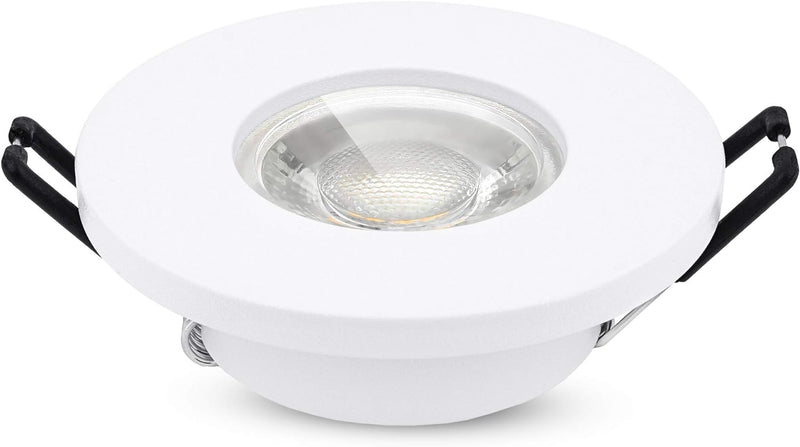 linovum 10 Stück ISAWO Deckenstrahler LED Bad weiss rund IP65 - LED GU10 6W neutralweiss Einbaustrah