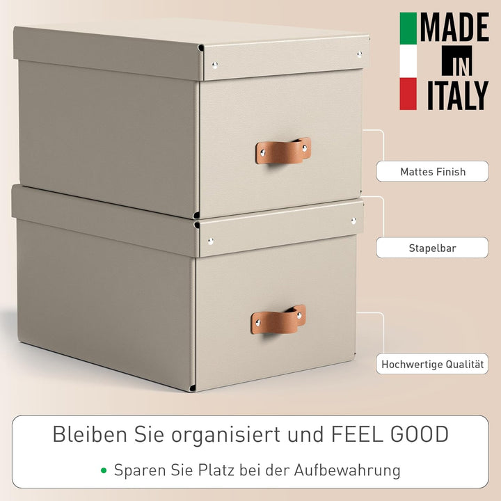 Leitz Puro Aufbewahrungsbox mit Deckel, Medium, 2er-Set, Box 17 L, stapelbar, Organizer-Box für Rega