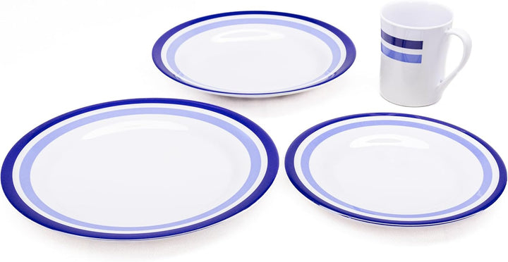 Melamin Camping Geschirr Set 16 tlg. Essgeschirr Teller Tasse Campfrei