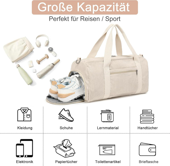 Sporttasche Kinder Schwimmtasche Jungen Damen mit Schuhfach und Nassfach Badetasche Teenager Kleine
