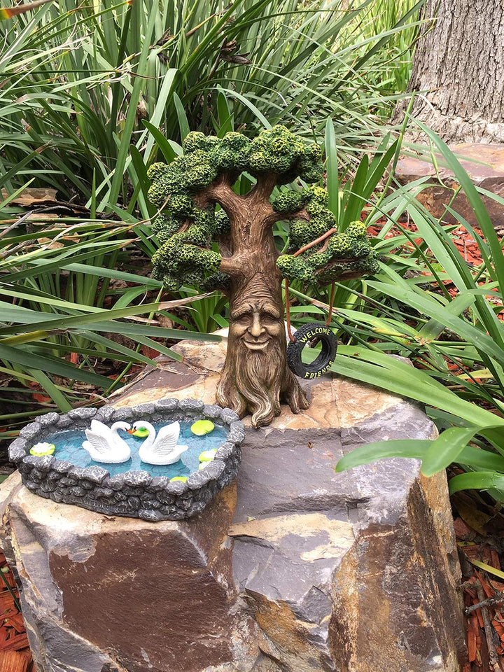 GlitZGlam Fee und Gartengnome Baum- Magische Grossvater Miniatur-Baum mit abnehmbarem im Dunkel flou