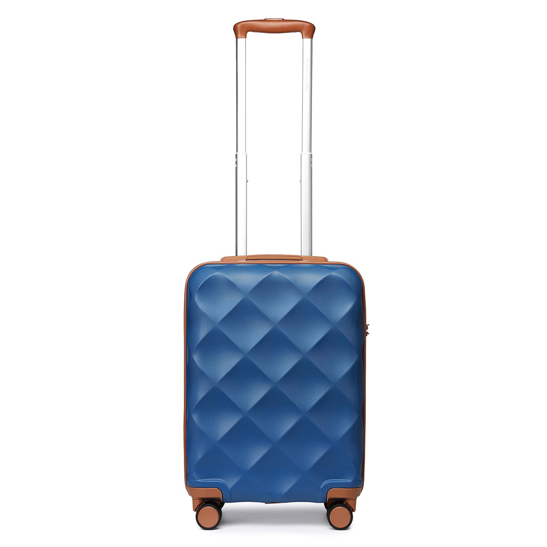 British Traveller Handgepäckkoffer 54x36.5x21.5 cm Leichter Reisekoffer aus ABS+PC mit TSA-Schloss,