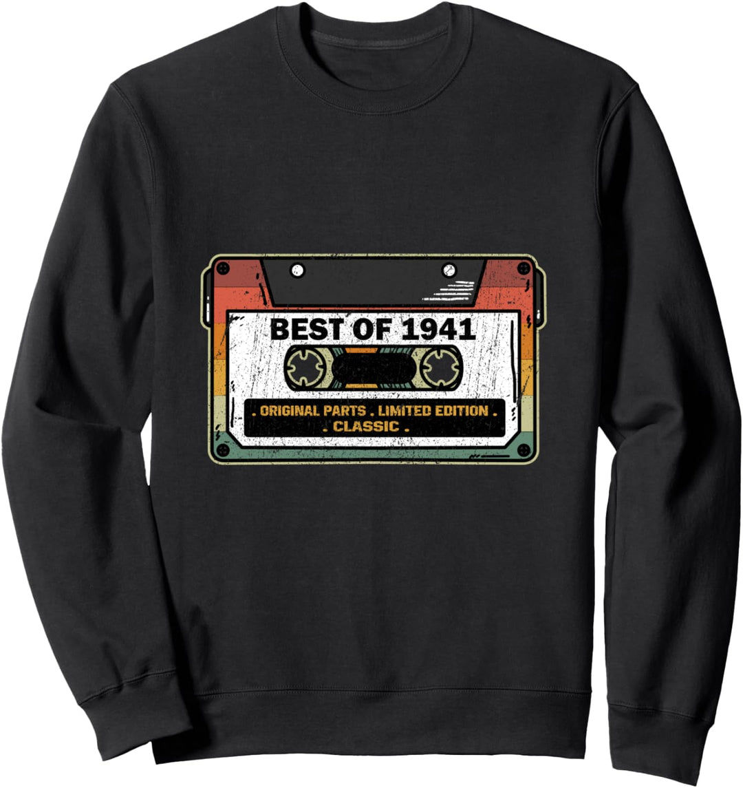 Vintage Best Of 1941 Kassette 80 Jahre 80. Geburtstag Sweatshirt