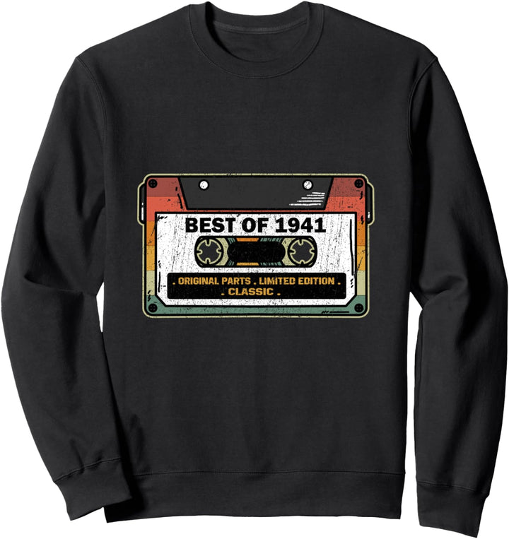 Vintage Best Of 1941 Kassette 80 Jahre 80. Geburtstag Sweatshirt