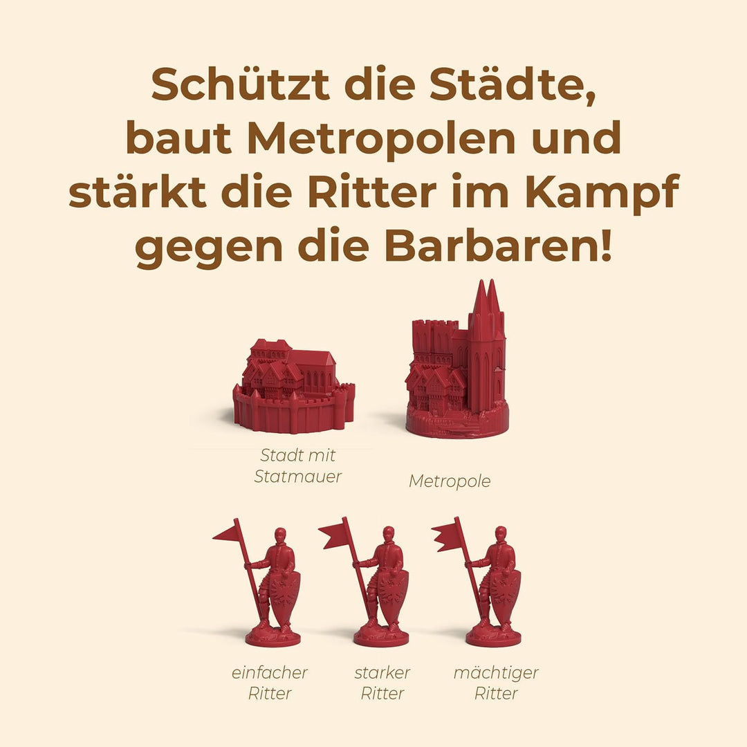KOSMOS 684754 Catan - Städte & Ritter, Erweiterung zu Catan - Das Spiel, Brettspiel für 3-4 Personen