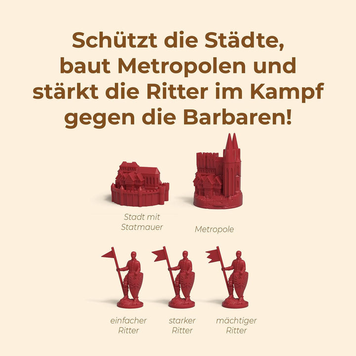 KOSMOS 684754 Catan - Städte & Ritter, Erweiterung zu Catan - Das Spiel, Brettspiel für 3-4 Personen