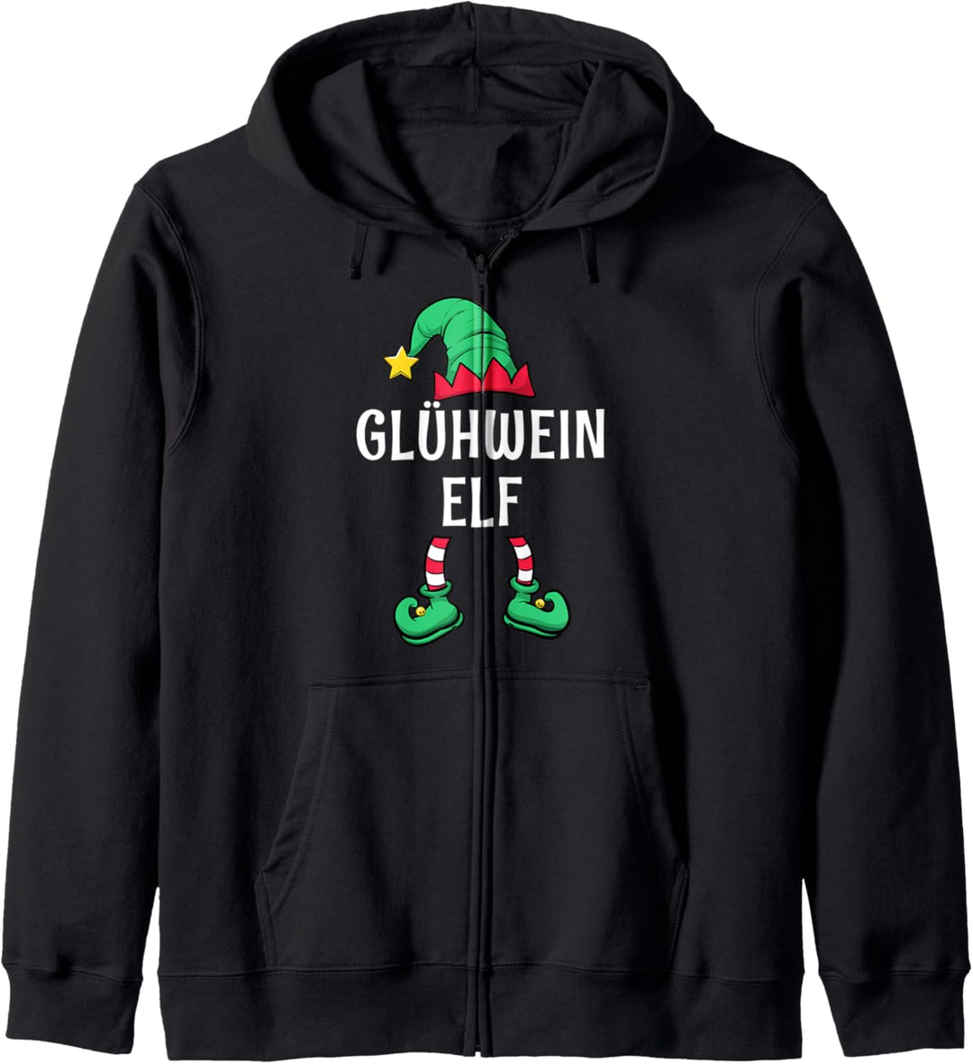 Glühwein Elf Partnerlook Familien Outfit Männer Weihnachten Kapuzenjacke