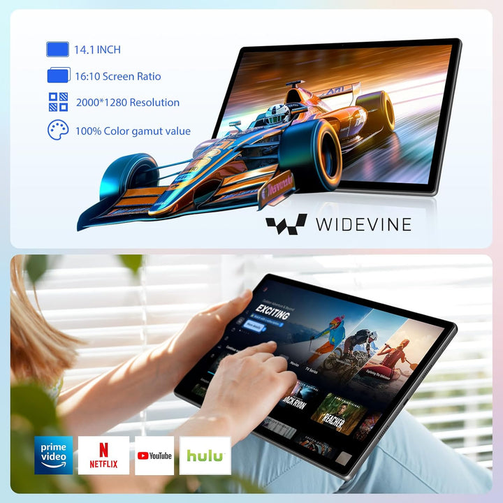 2K Android 15 Tablet 14 Zoll, 36GB RAM, 512GB ROM (2TB Erweiterung), 4G SIM LTE & 5G WiFi, 2000 * 12