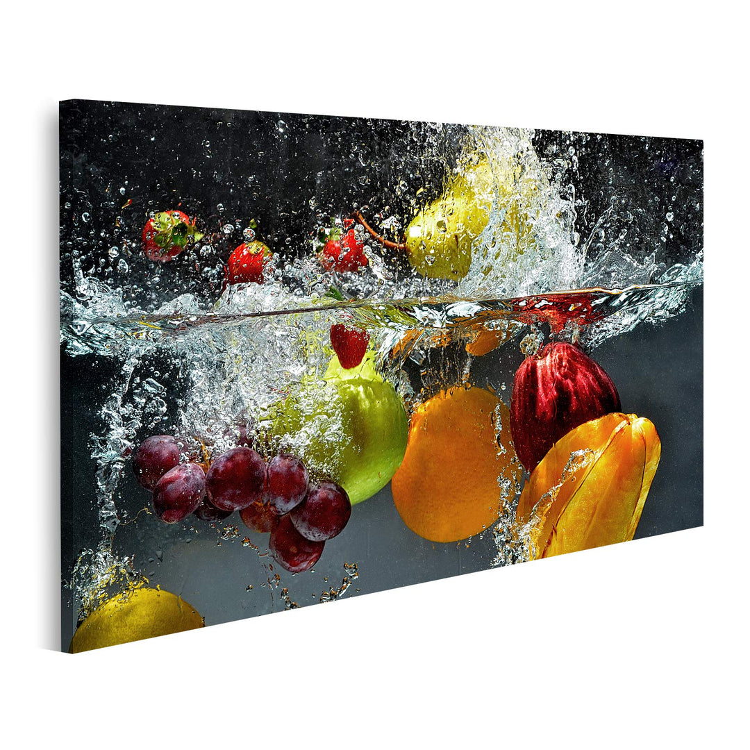 islandburner Bild auf Leinwand Plätschernde Frische Früchte Bilder Wandbilder Poster Leinwand 80x40c
