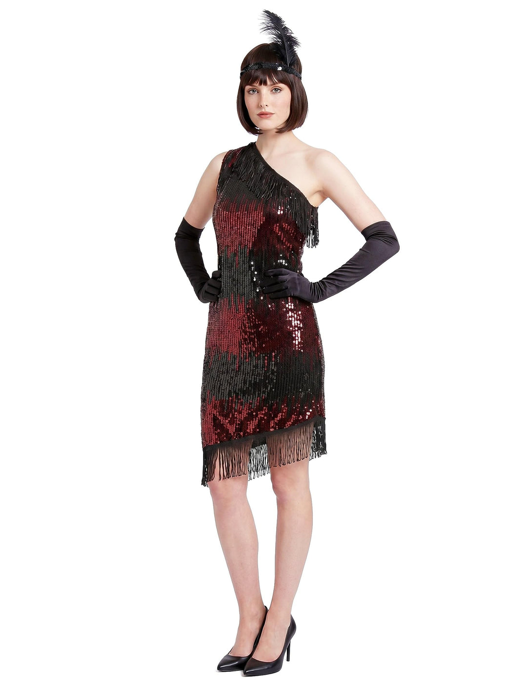 DEGUISE TOI Charleston Kleid schwarz-rot für Damen - Schwarz, S
