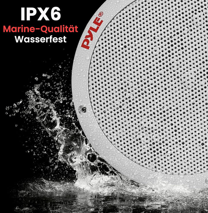 Pyle 16,5cm Dual Marine-Lautsprecher – 2-Wege wasserdichtes und wetterfestes Outdoor-Stereo-System m