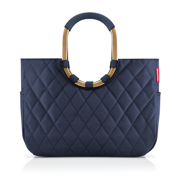reisenthel loopshopper L frame rhombus midnight gold – Stabile Tasche mit praktischen Fächern aus re