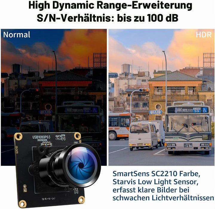 ELP Starvis USB-Kameramodul 0,0001 Lux Ultra Low Light H.264 HDR 1080P Sicherheits-Webcam-Modul mit