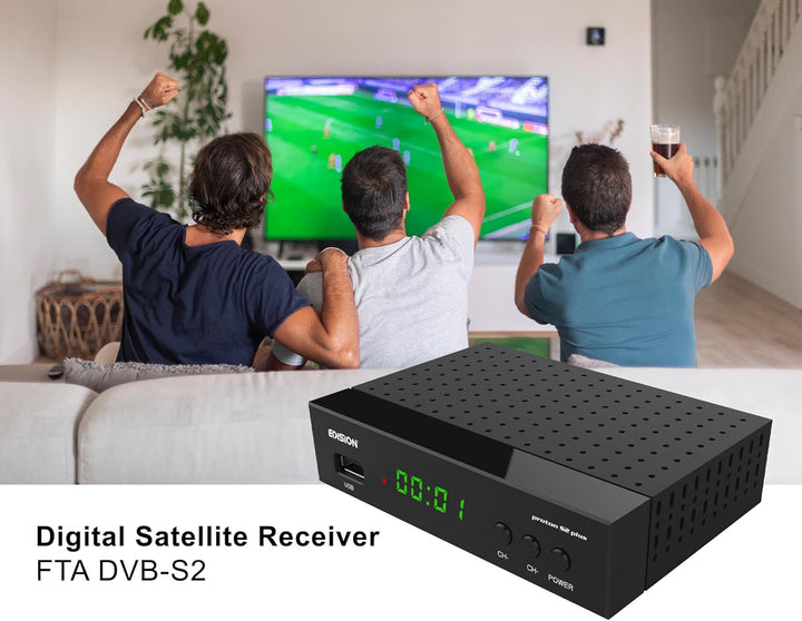 EDISION Proton S2 Plus Full HD Satelliten Receiver FTA, (DVB-S2 | ARD & ZDF SD Abschaltung tauglich)