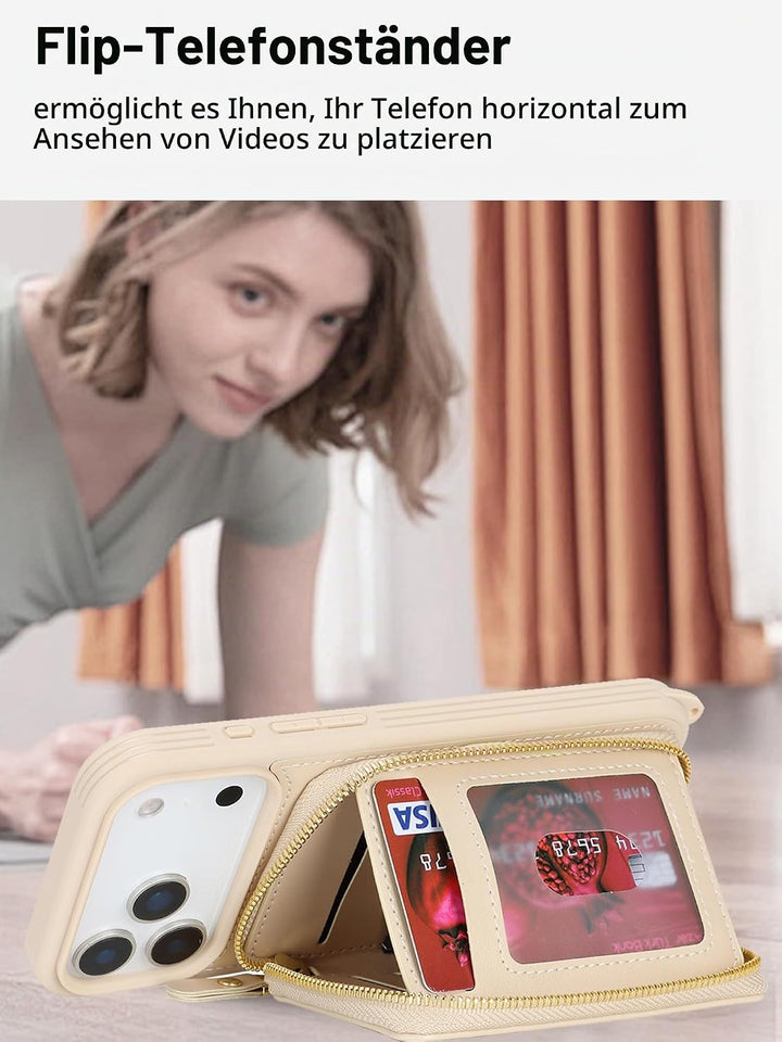 ELTEKER Handyhülle für iPhone 17 Pro Max Hülle mit Band Verstellbarem Schultergurt, Reissverschluss