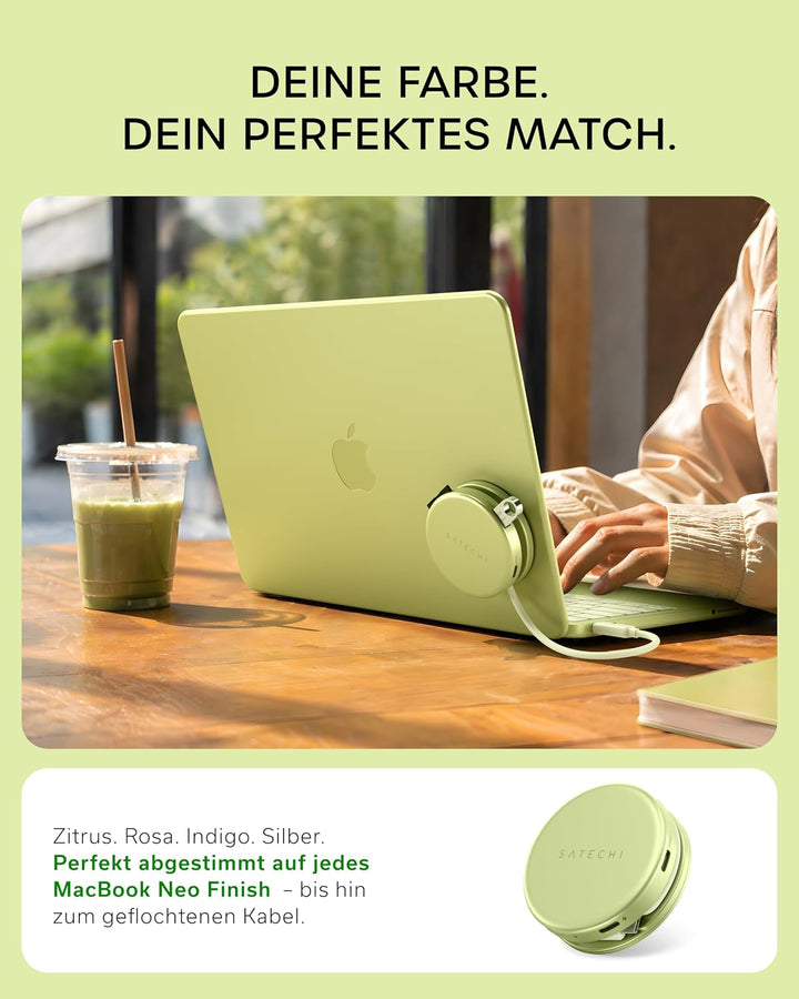SATECHI USB-C Hub OntheGo™ 5-in-1, HDMI 4K@60 Hz, Zitrus | PD 60 W, SD-Kartenleser, USB-A und USB-C