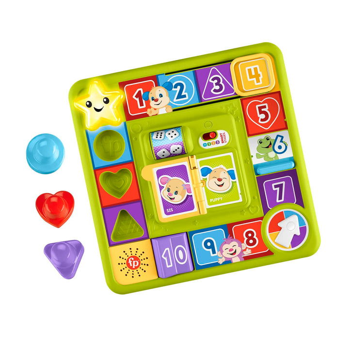 Fisher-Price Lernspass Motorik-Spielbrett - Brettpiel mit Smart-Stages-Lerninhalten, 40+ Liedern, Sä