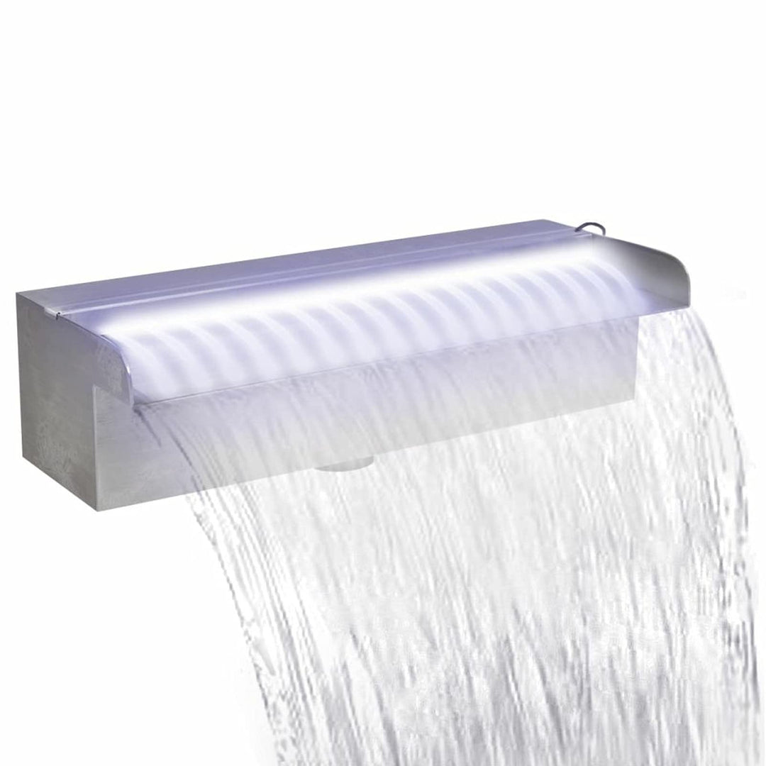 Lechnical Pool-Wasserfall Fontäne mit LEDs Rechteckig Teich Pool Brunnen Pool-Fontaene Wasserfontaen