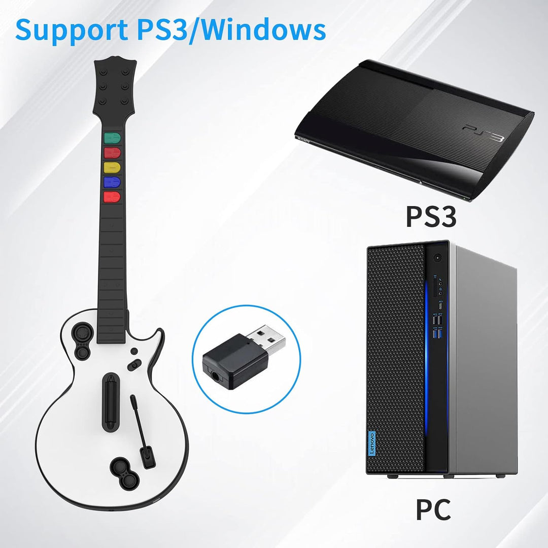 DOYO Gitarren Controller für PC und PS3 Guitar Hero Gitarre mit Riemen,Ideal für Guitar Hero, Clone