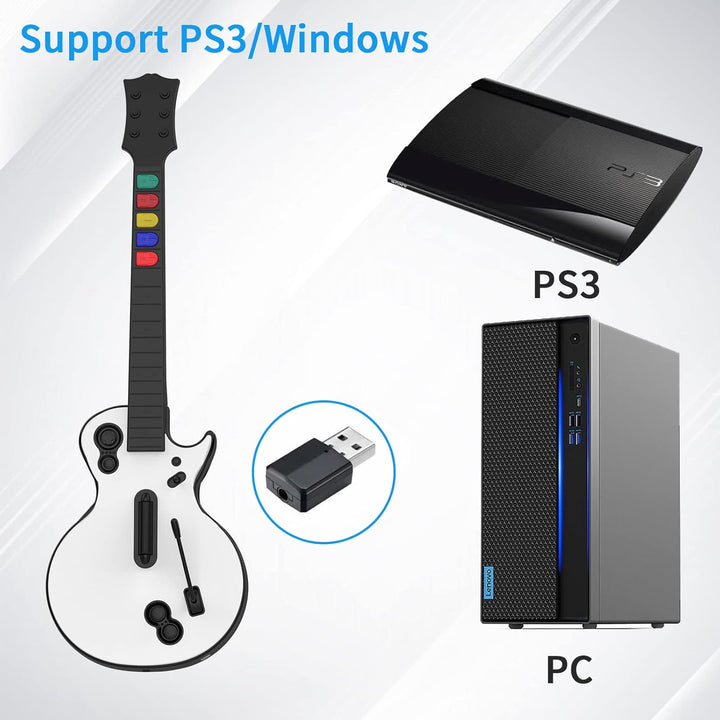 DOYO Gitarren Controller für PC und PS3 Guitar Hero Gitarre mit Riemen,Ideal für Guitar Hero, Clone