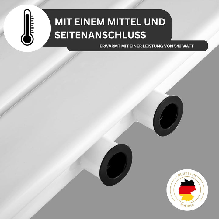 MC Heat ® Premium Badheizkörper 400x1600 mm - Handtuchwärmer in Anthrazit - Paneelheizkörper für Mit