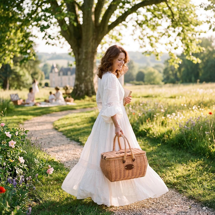 Picknickkorb Giverny, Gelb, für 2 Personen, isoliert, 17 l | Thermofach mit 17 l