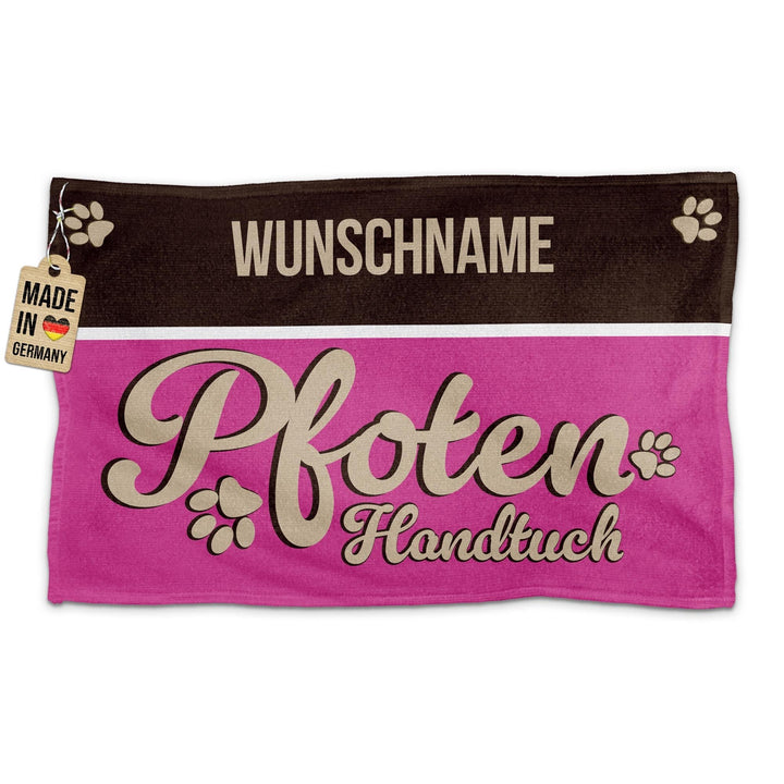 PR Print Royal Personalisiertes Hundehandtuch mit Name selbst gestalten - Pfotenhandtuch - Pfotentuc