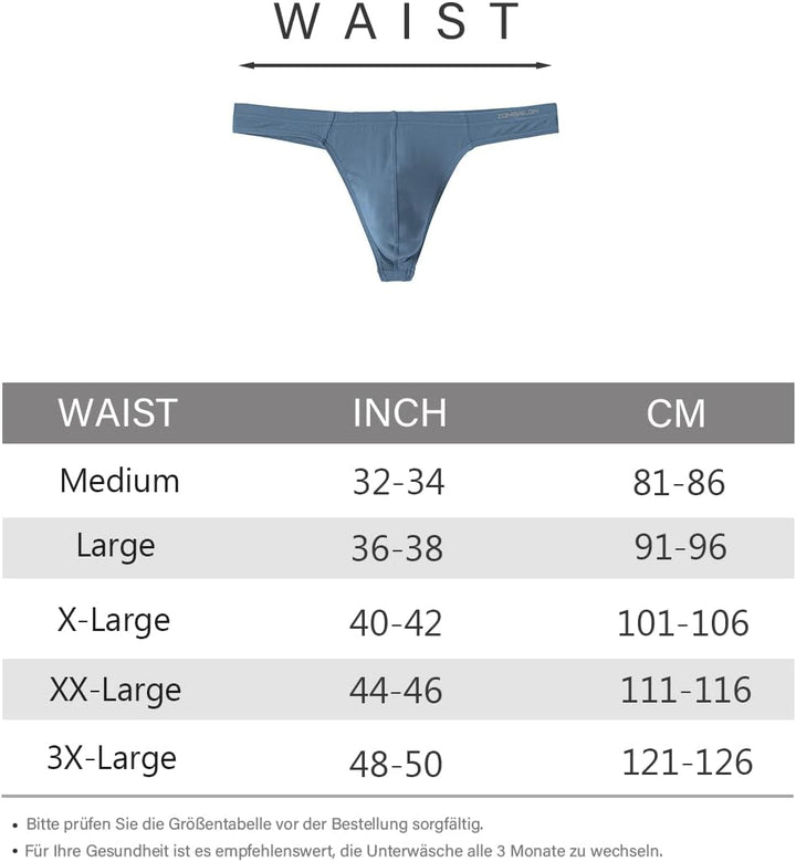 ZAIGELUO Herren String Bambus Tanga Unterwäsche Bulge Pouch Sexy Niedrige Taille T-Back Komfortabel
