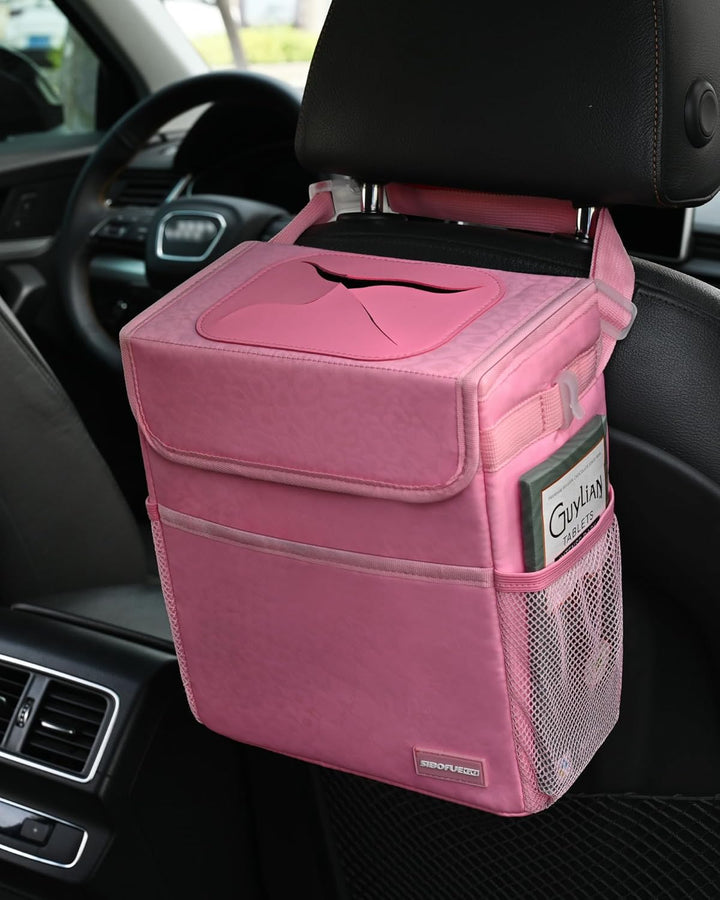 SIBOFUEGO Niedlicher Auto-Mülleimer – multifunktionales Auto-Zubehör für Damen, Auto-Organizer und A
