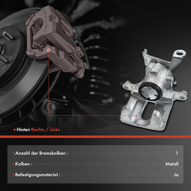 Frankberg 2x Bremssattel Bremszange Hinten Links Rechts Kompatibel mit Focus 1.4L-2.0L 1998-2004 Foc