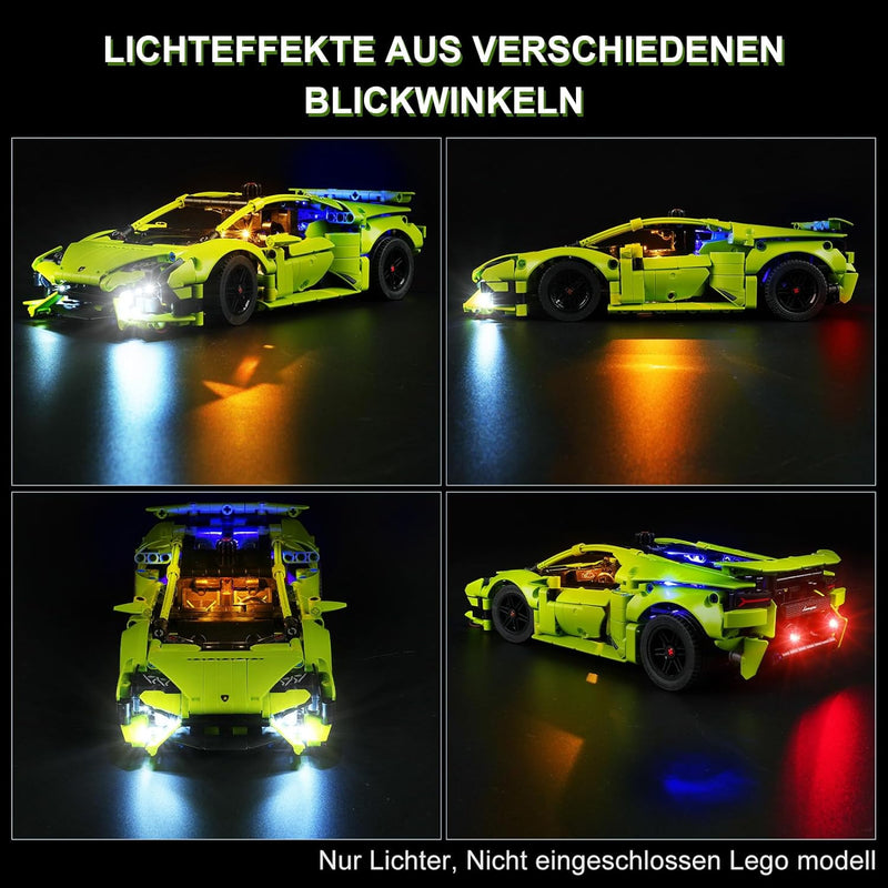 cooldac Led Licht Kit für Lego 42161 Lamborghini Huracán Tecnica, Kreative Dekorlichter Set Kompatib