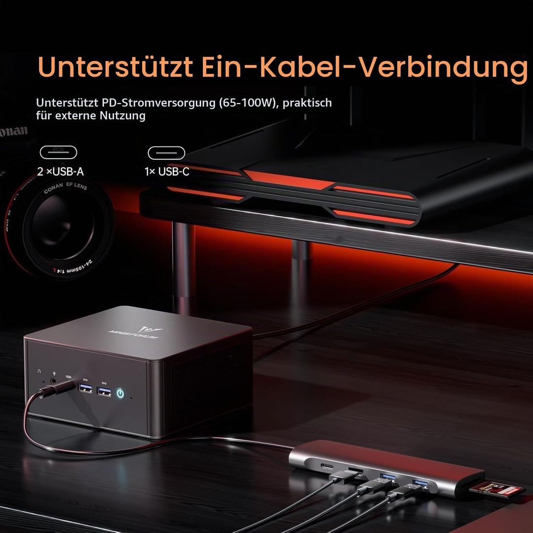 MINIS FORUM UM890 Pro Mini PC, AMD Ryzen 9 8945HS AI Processor (8C/16T, up to 5.2GHz), Radeon 780M,