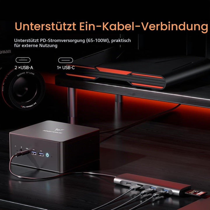 MINIS FORUM UM890 Pro Mini PC, AMD Ryzen 9 8945HS AI Processor (8C/16T, up to 5.2GHz), Radeon 780M,