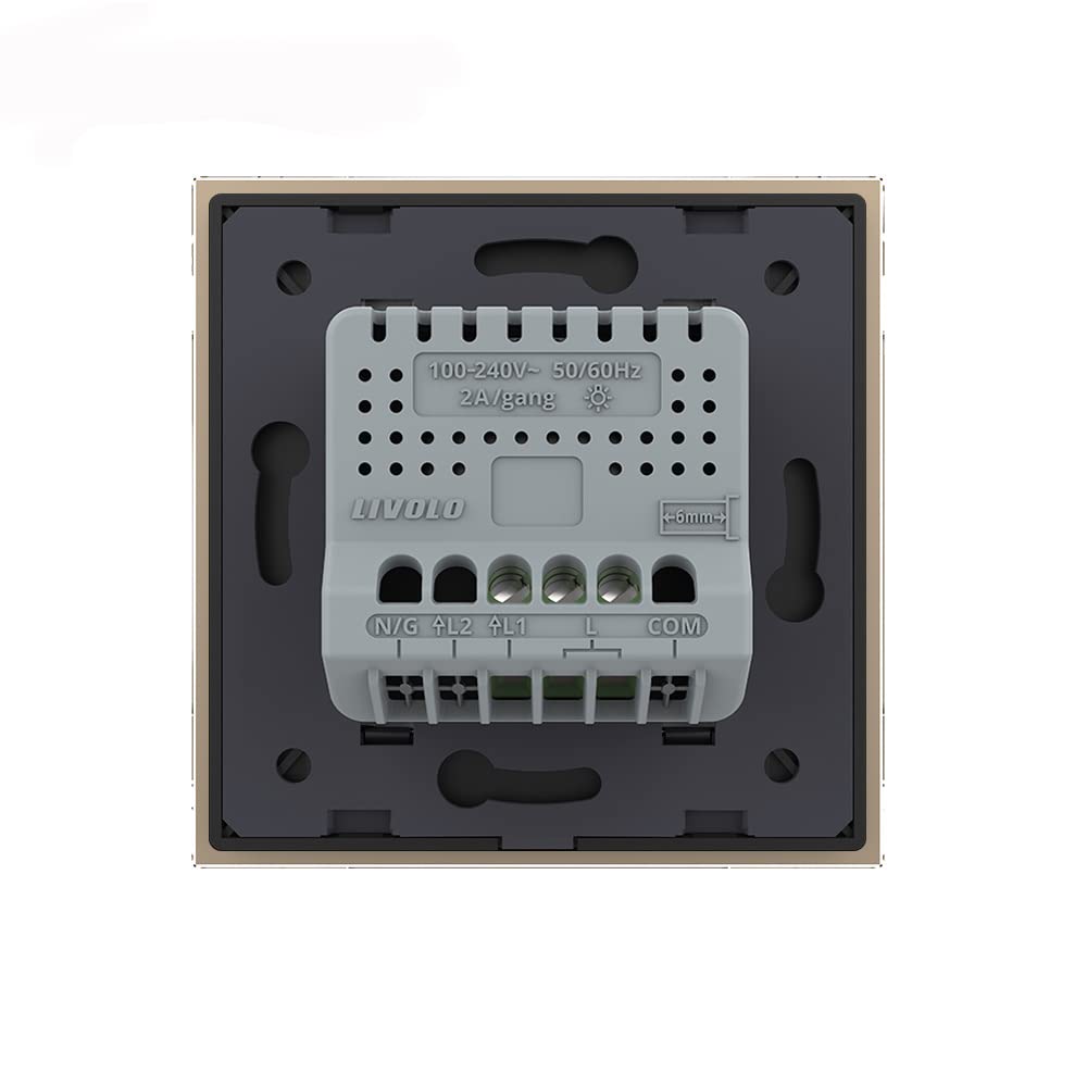 Livolo dimmbarer Wechselschalter/Kreuzschalter Dimmer Lichtschalter Wandschalter LED UP mit Glasblen