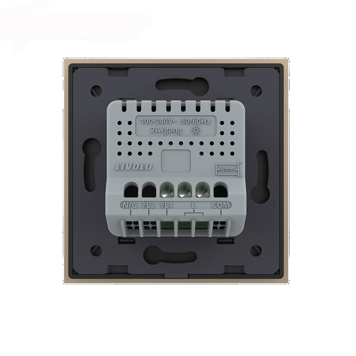 Livolo dimmbarer Wechselschalter/Kreuzschalter Dimmer Lichtschalter Wandschalter LED UP mit Glasblen