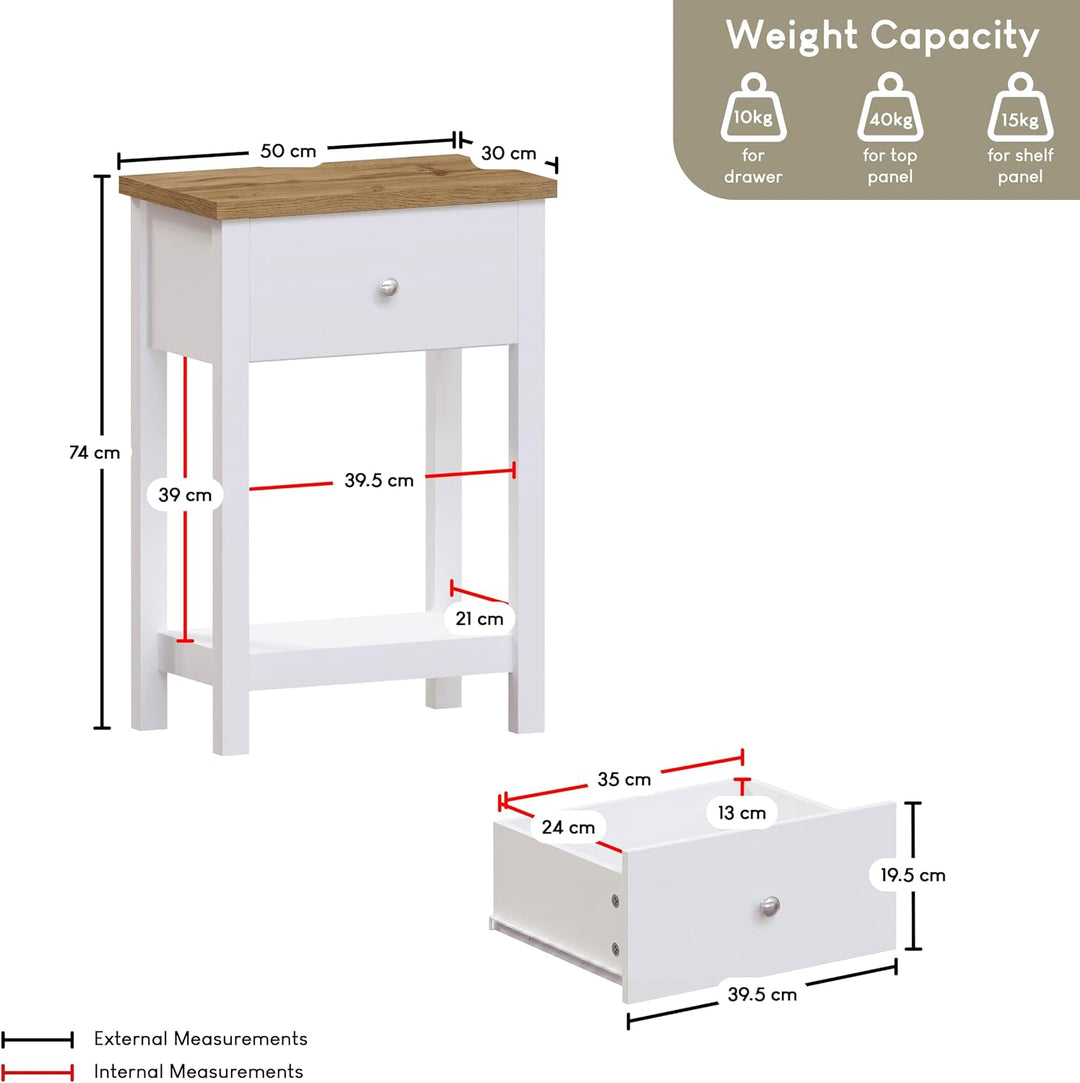Vida Designs Schubladenboxen, MDF, Spanplatte und Melaminfurnier, Weiss, Standard