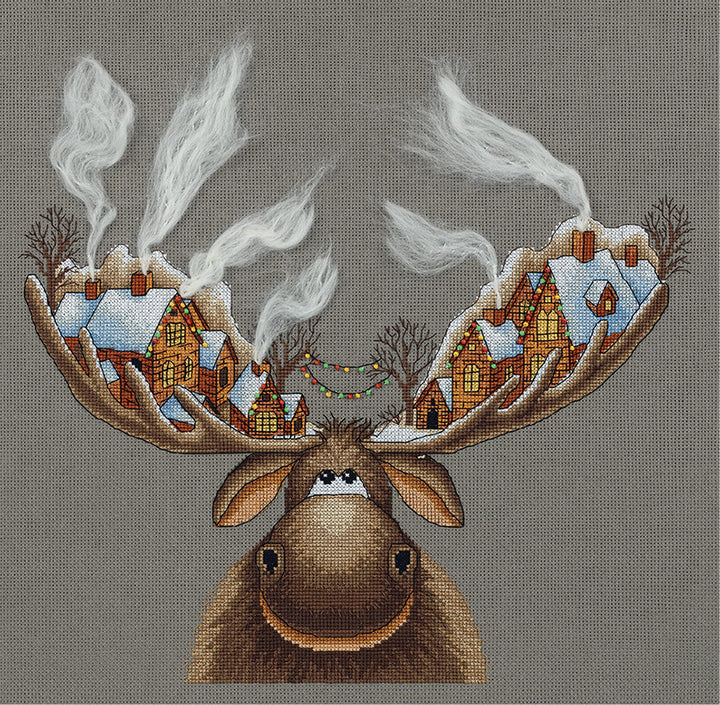 PANNA - Kreuzstich set - Weihnachtselch - ZM-7103 - Sticken erwachsene - Aida stoff - 33 x 28 cm - D