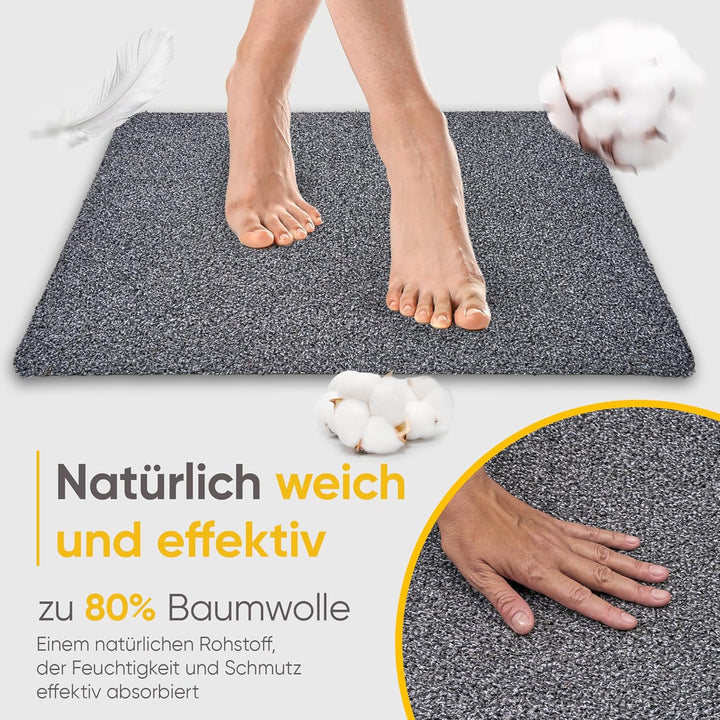 Entrando Fussmatte 100x120 cm - innen und aussen - Baumwolle - rutschfest, waschbar, robust - passt