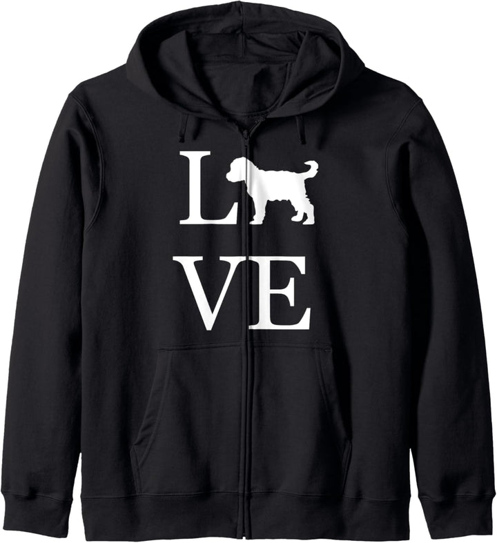 I Love Schnoodle Doodle Hundebesitzer mit weisser Grafik Kapuzenjacke