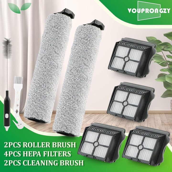 2 Bürstenrollen 4 Filter Ersatzteile für Tineco iFloor 3 / Floor One S3 Nass Trockensauger Bürstenro