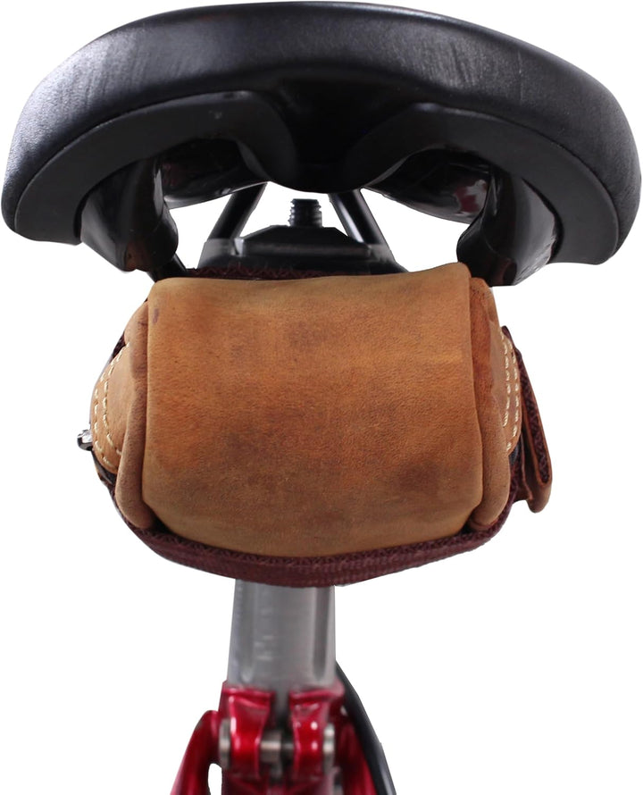 Gusti Satteltasche Leder - UDO B. Schlauchtasche mit wasserfestem Fahrradtasche für Werkzeug Lederta