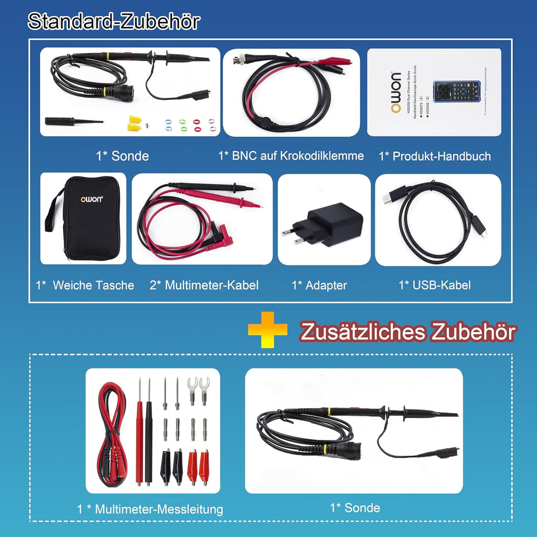 HDS242 OWON Oszilloskop 2 in 1 40MHz Bandbreite Handheld Oszilloskop Zwei Kanäle mit 3,5 Zoll LCD Au